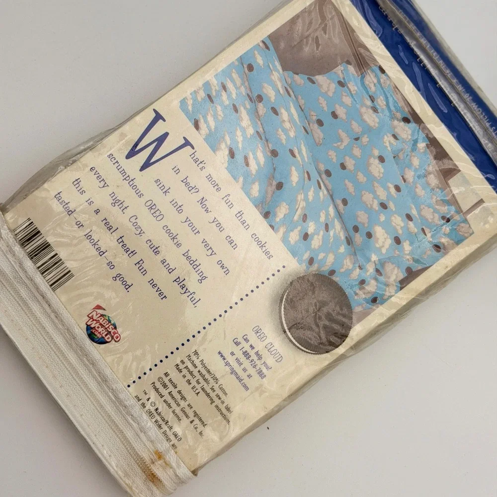 Vintage 2001 Oreo Cloud Springmaid Nabisco Cookie Bedding New In Package USA